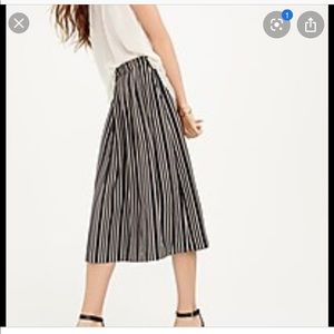 J. Crew Petite Pleated Midi Skirt Triple Stripe